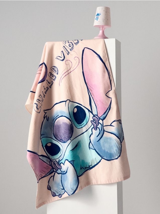 Sinsay - Prosop din bumbac Stitch - roz-pastel