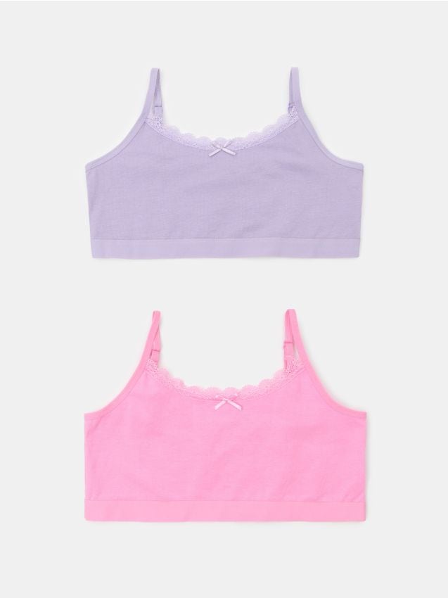 Sinsay - Sutien pentru fetițe cu dantelă decorativă – pachet 2 bucăți - lavand