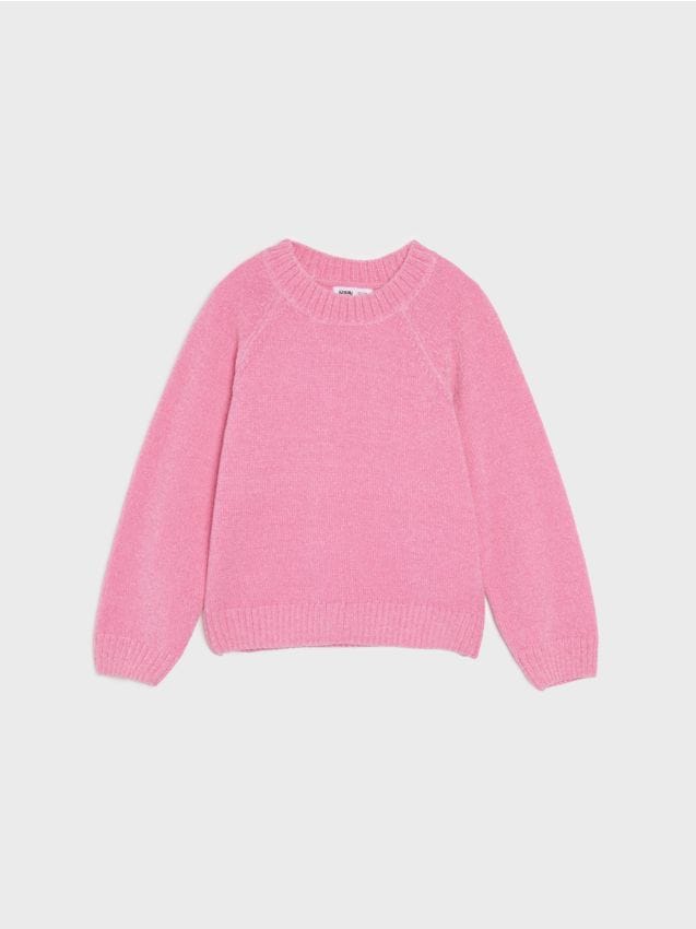 Sinsay - Pulover cu mâneci raglan - roz-aprins