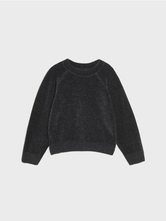 Sinsay - Pulover cu mâneci raglan - negru-antracit
