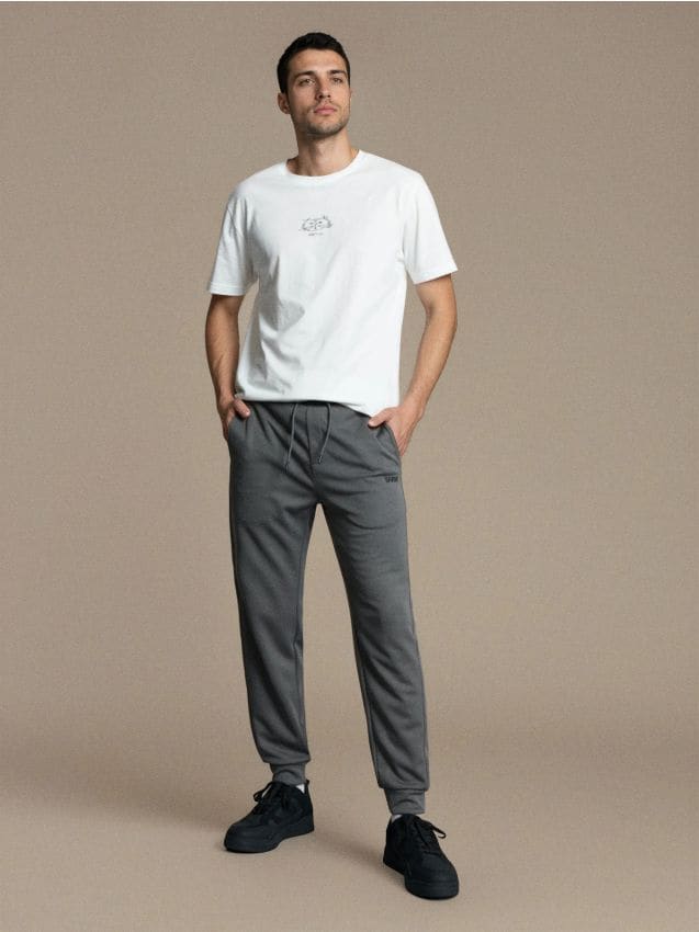 Sinsay - Pantaloni jogger - gri-închis