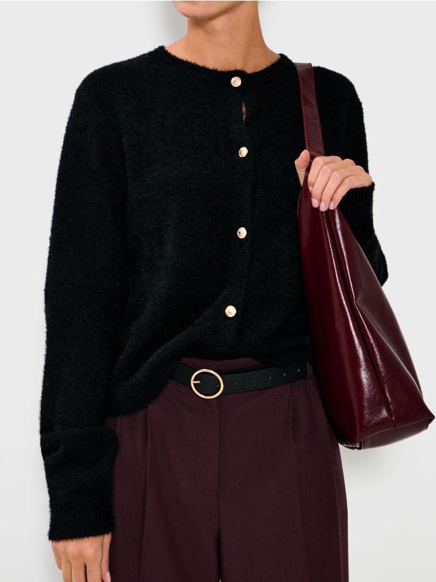 Sinsay - Sveter s ozdobnými gombíkmi - čierna