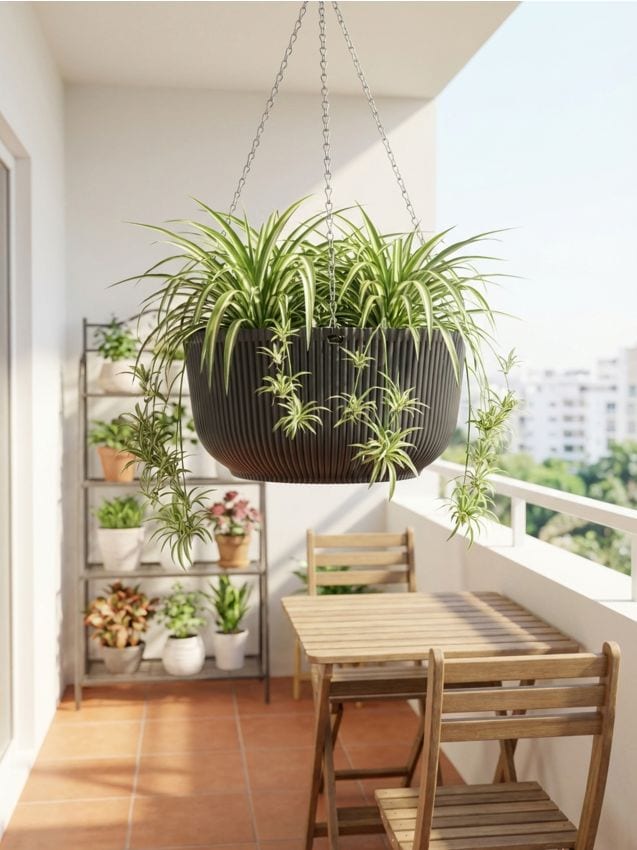 Sinsay - Ghiveci suspendat cu striații - negru