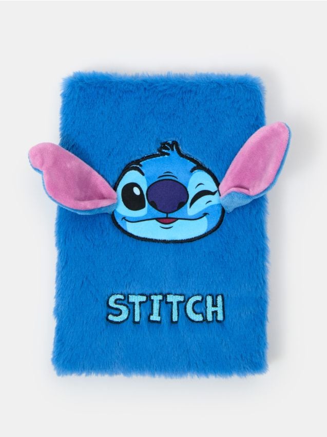 Sinsay - Caiet plușat cu copertă 3D Stitch - albastru