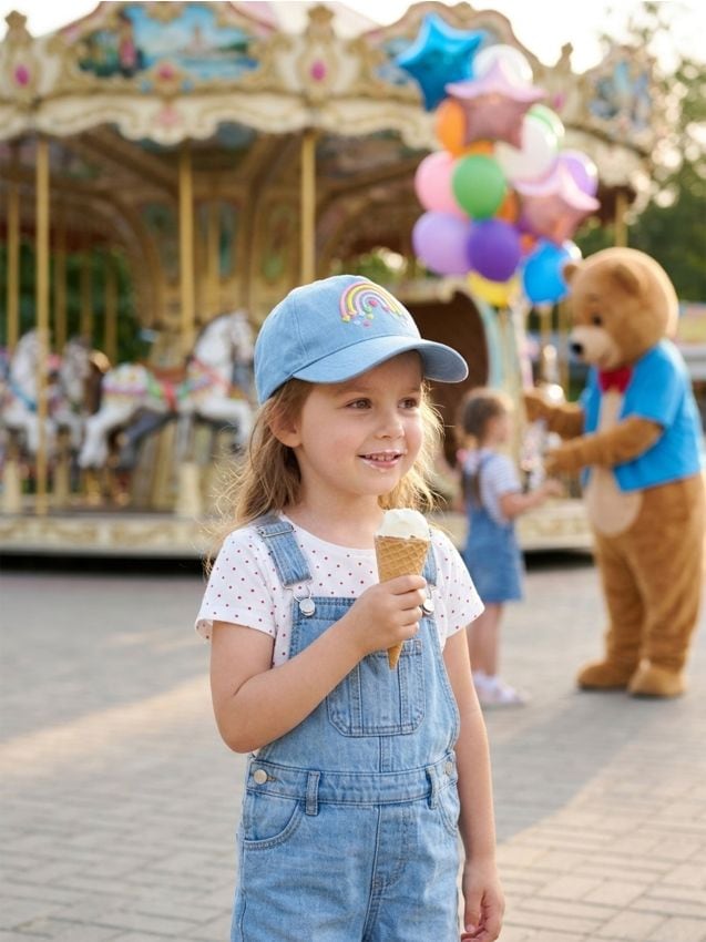 Sinsay - Șapcă cu broderie în formă de curcubeu - light blue