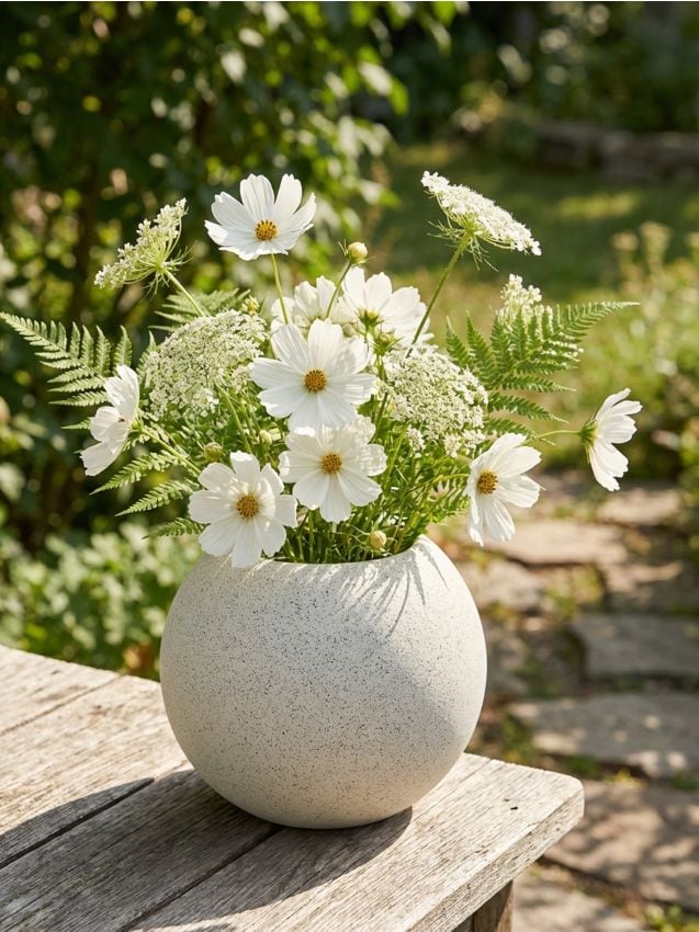 Sinsay - Ghiveci rotund cu efect pătat - nude