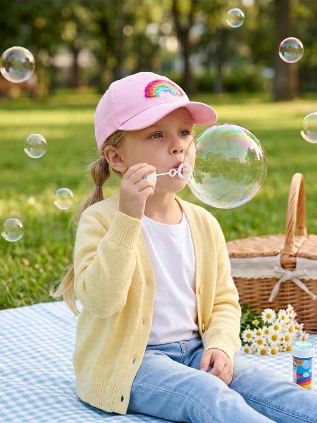 Cappellino con visiera con applicazione 3D - rosa