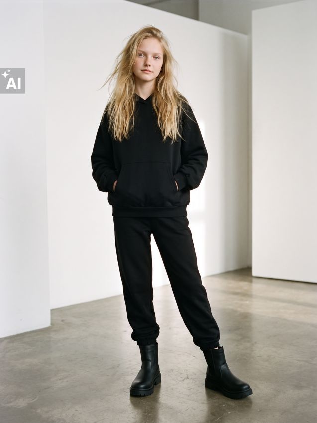 Sinsay - Pantaloni de trening jogger oversize - negru