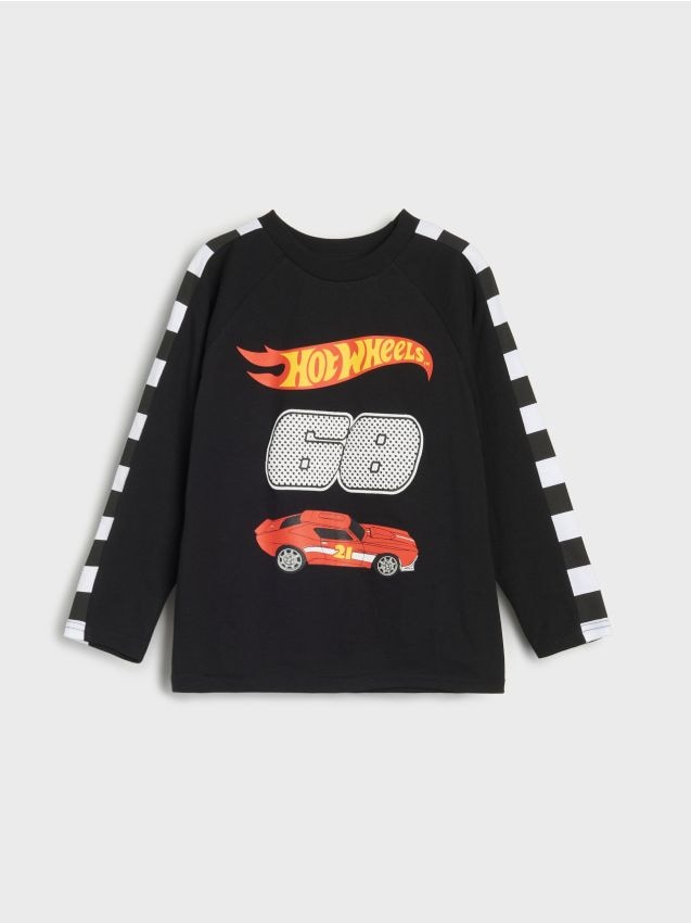Sinsay - Koszulka z długimi rękawami Hot Wheels - czarny