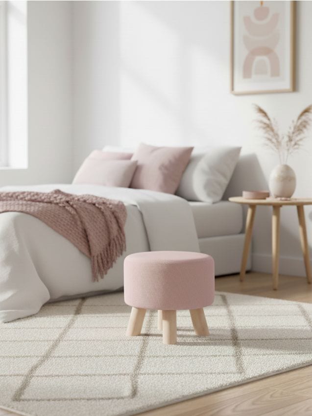 Sinsay - Taburet rotund - roz-pastel