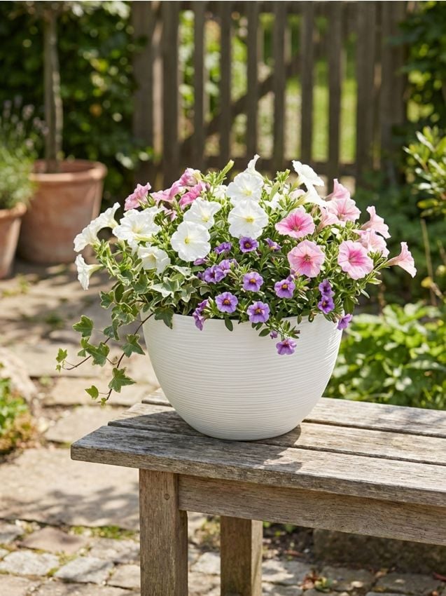 Sinsay - Ghiveci cu textură decorativă - alb