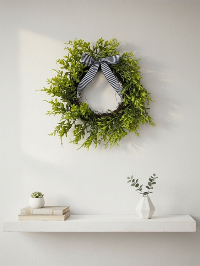 Sinsay - Coroniță decorativă de primăvară cu verdeață și fundiță - verde