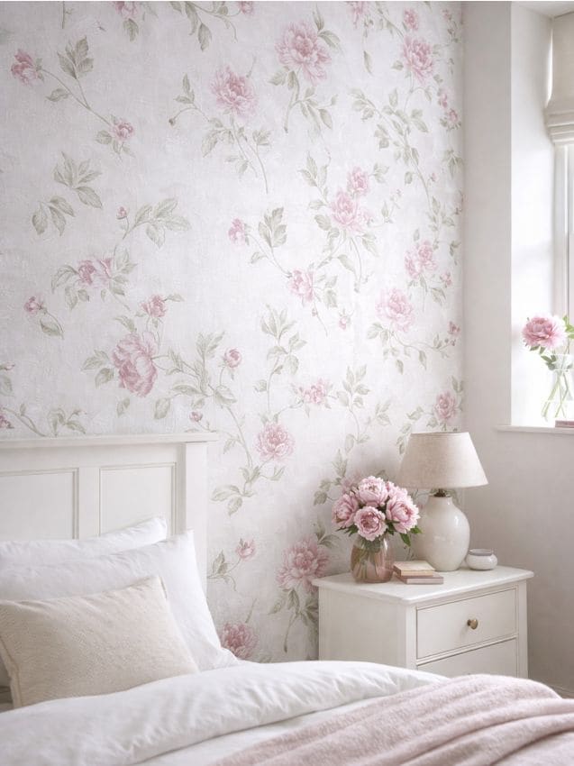 Sinsay - Tapet autoadeziv cu model floral - roz-pastel