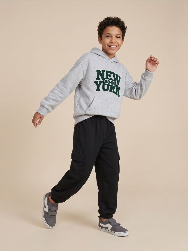 Sinsay - Pantaloni jogger cargo - negru