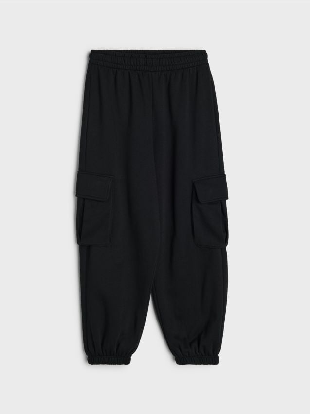 Sinsay - Pantaloni jogger cargo - negru