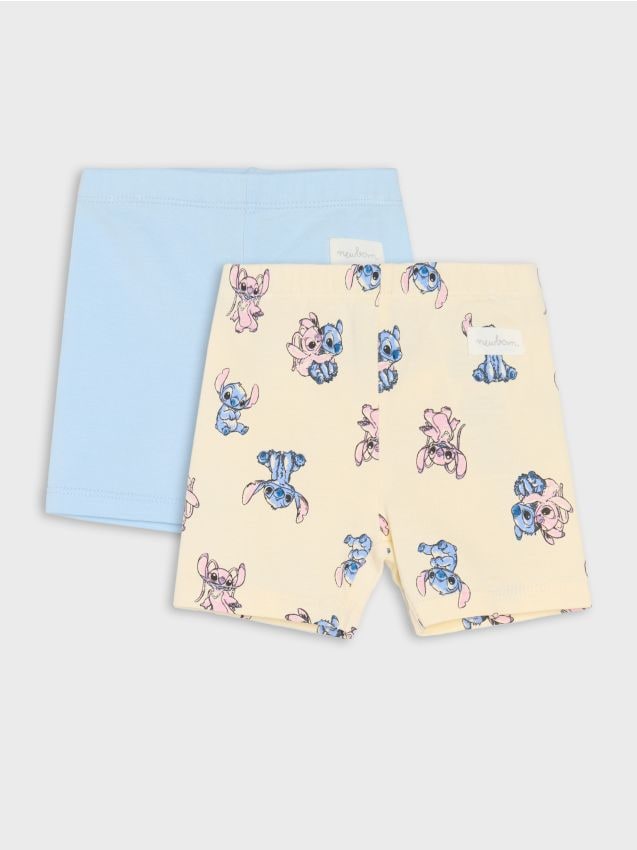 Sinsay - Colanți scurți din bumbac – set de 2 Stitch - light blue