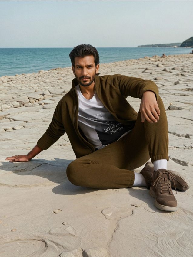 Sinsay - Spodnie jogger - khaki