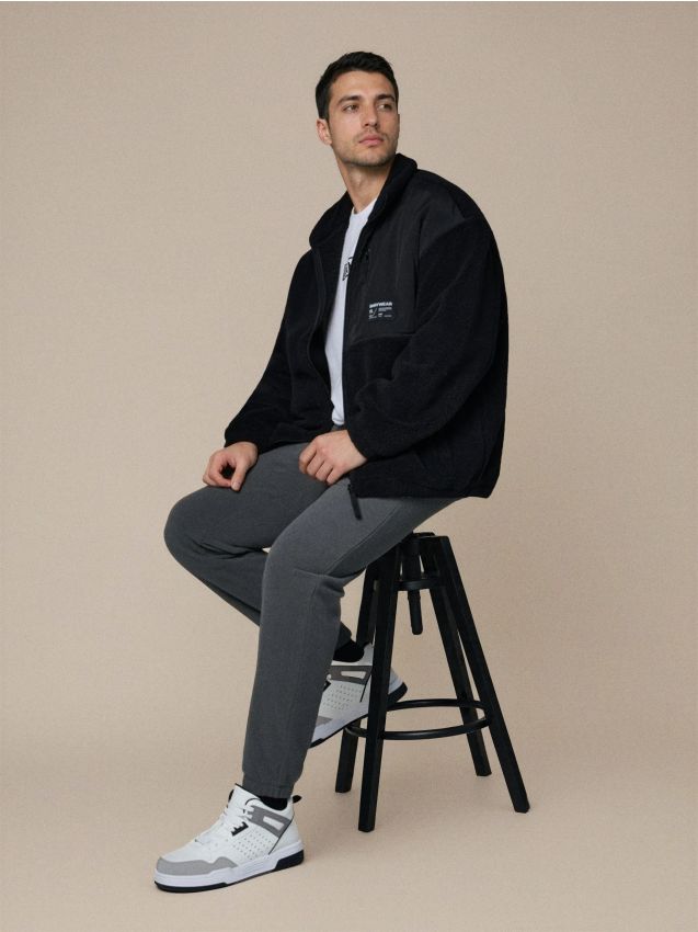 Sinsay - Pantaloni jogger - gri-închis
