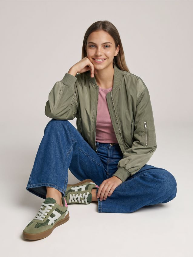 Sinsay - Jeansy wide leg high waist - granatowy