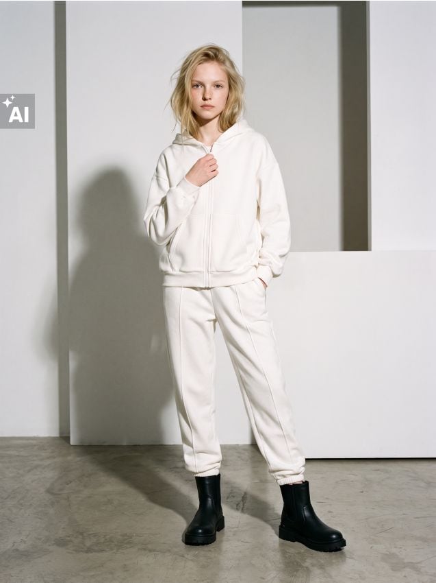 Sinsay - Pantaloni de trening tip jogger - crem