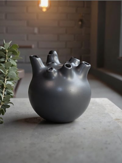 Wazon ceramiczny z ośmioma otworami o różnej średnicy