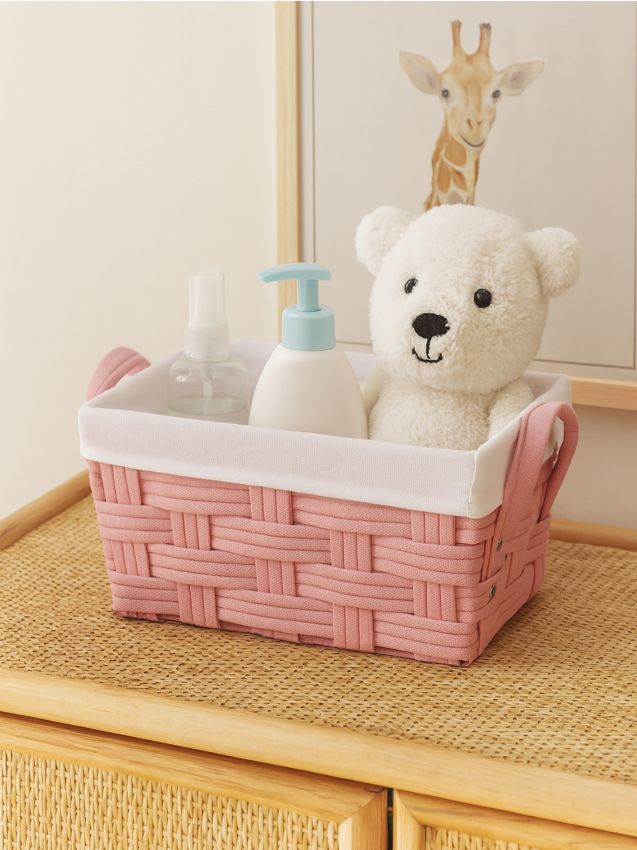 Sinsay - Pletený úložný kôš - pastelová ružová