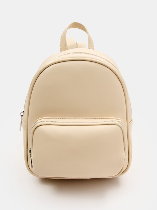 Sinsay - Plecak z gładkim wykończeniem - kremowy