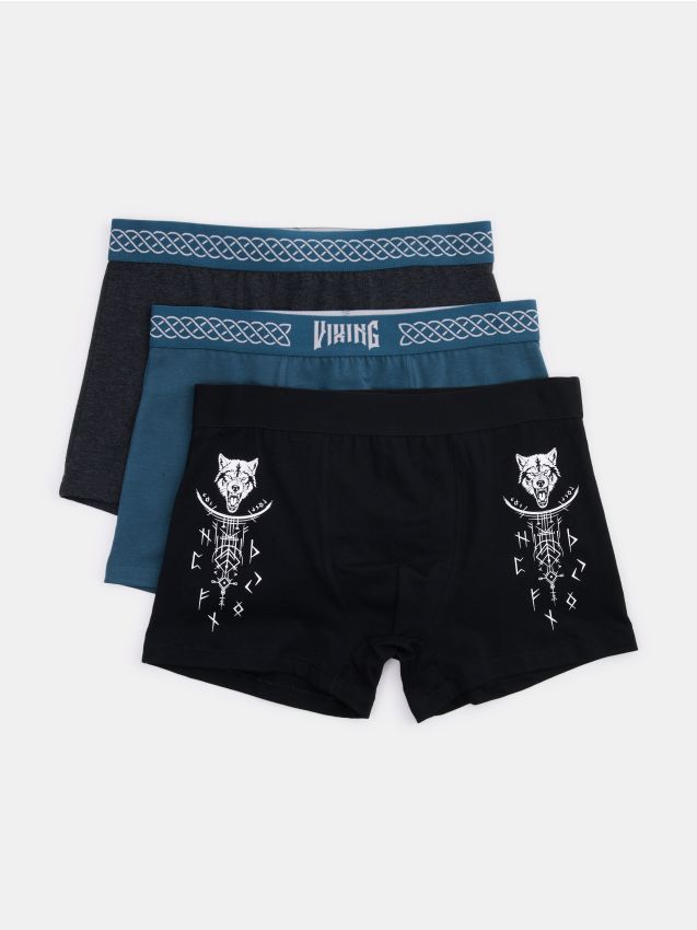 Sinsay - Boxeri din bumbac cu motiv vikingi - multicolor