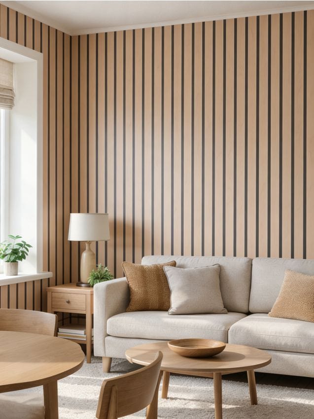 Sinsay - Tapetă autocolantă cu model de lamele - bej