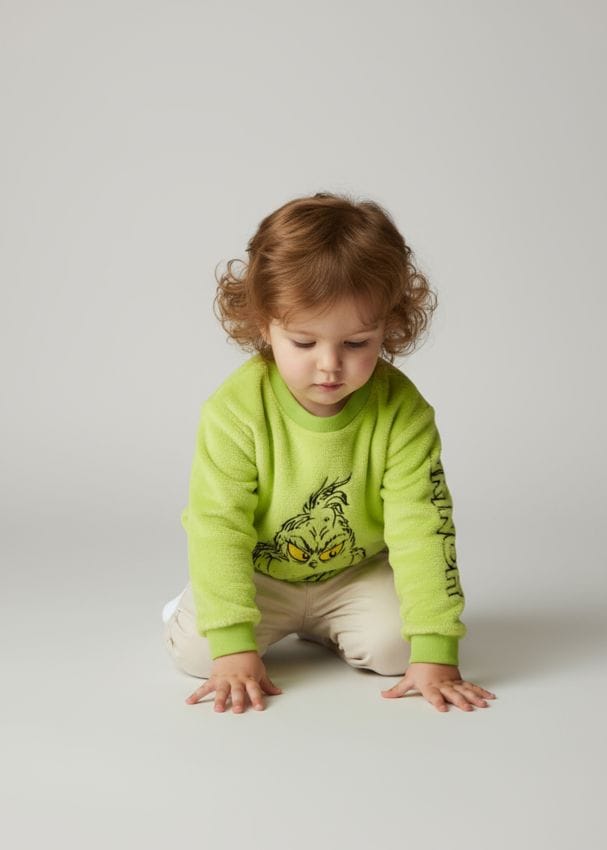 Sinsay - Hanorac crewneck Grinch - verde-aprins