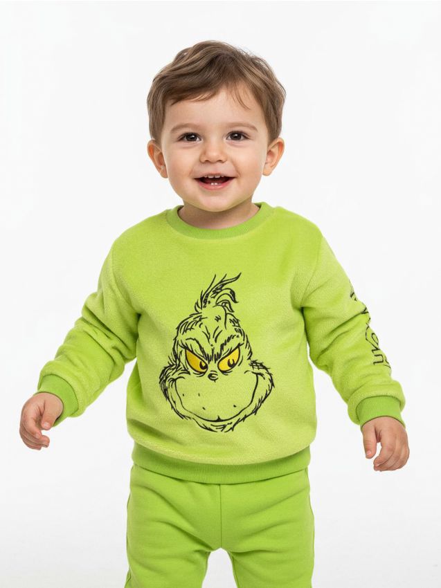 Sinsay - Hanorac crewneck Grinch - verde-aprins