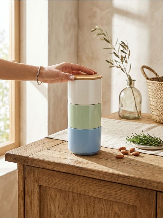 Sinsay - Recipiente pentru alimente 3 bucăți - verde-pal