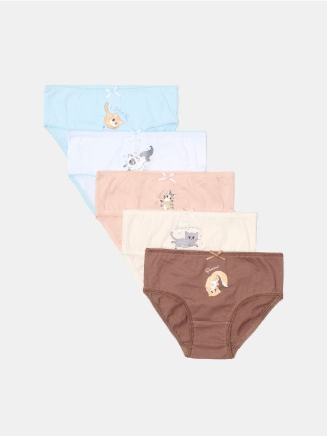 Sinsay - Pamučne gaćice klasičnog kroja s printom mačaka 5 pack