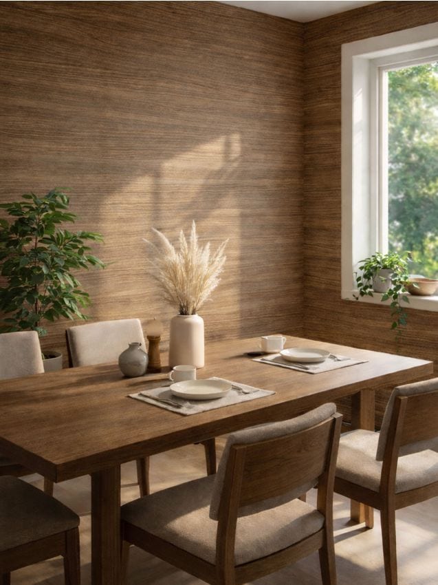 Sinsay - Tapet autocolant cu model ce imită lemnul - maro