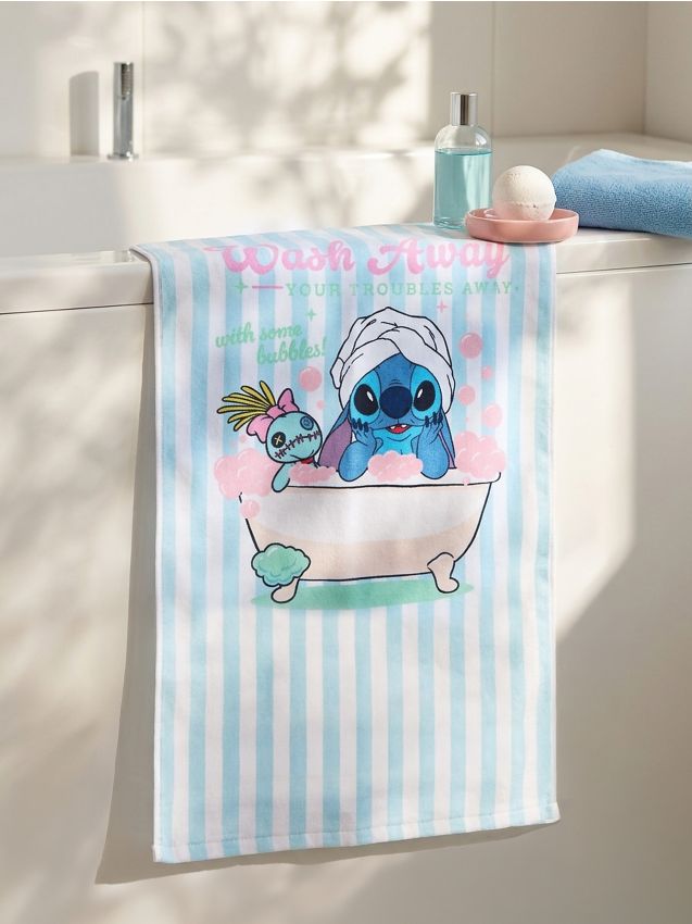 Sinsay - Bawełniany ręcznik Lilo & Stitch - błękitny