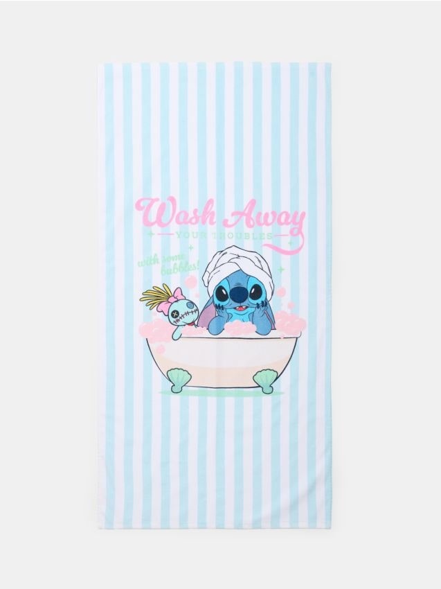 Sinsay - Bawełniany ręcznik Lilo & Stitch - błękitny