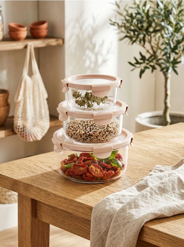 Sinsay - Recipiente pentru alimente 3 bucăți - roz-pastel