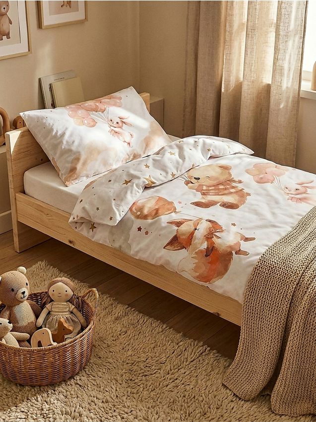 Sinsay - Set de lenjerie de pat din bumbac cu animale - alb