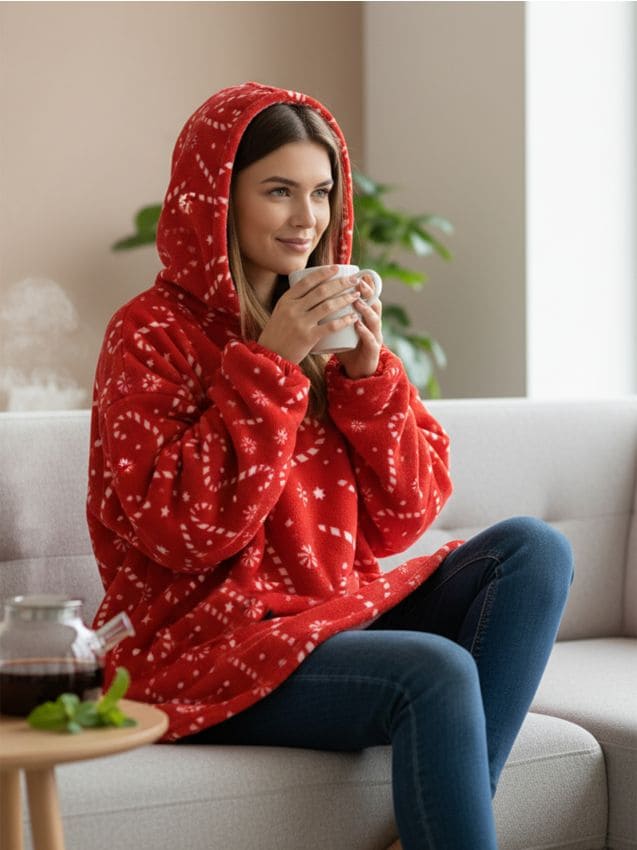 Sinsay - Bluza snuddie - czerwony