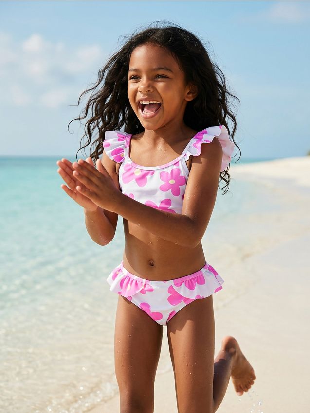 Sinsay - Costum de baie din două piese cu motiv floral - roz