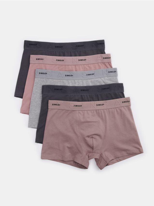 Sinsay - Set de 5 perechi de boxeri - gri deschis