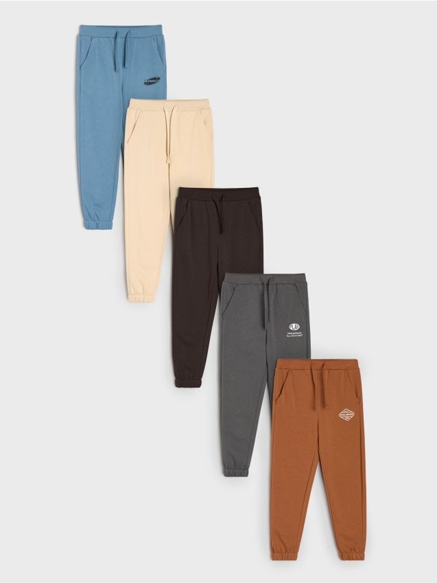 Sinsay - Set de 5 perechi de pantaloni sport jogger - Gri-albăstrui