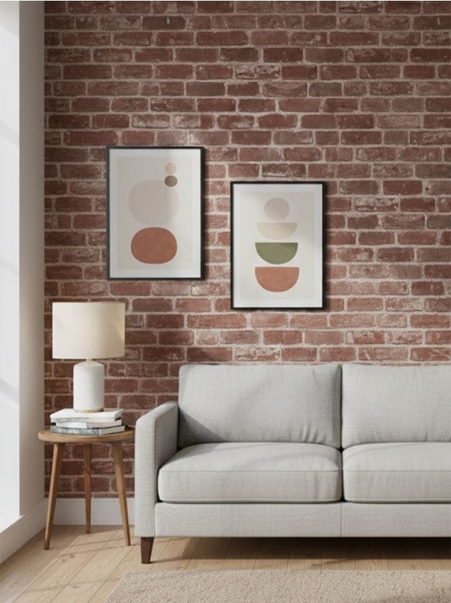 Sinsay - Tapet autocolant cu motiv de cărămidă - roșu