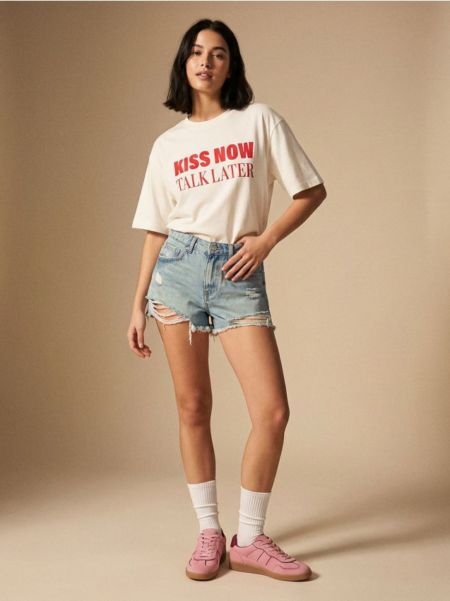 Pantaloncini in denim - blu