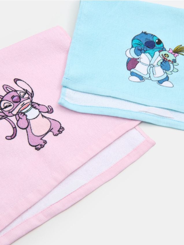 Sinsay - Bawełniane ręczniki Lilo & Stitch 2 pack - wielobarwny