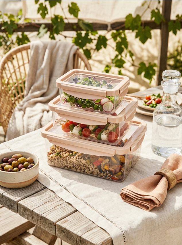 Sinsay - Recipiente pentru alimente 3 bucăți - roz-pastel