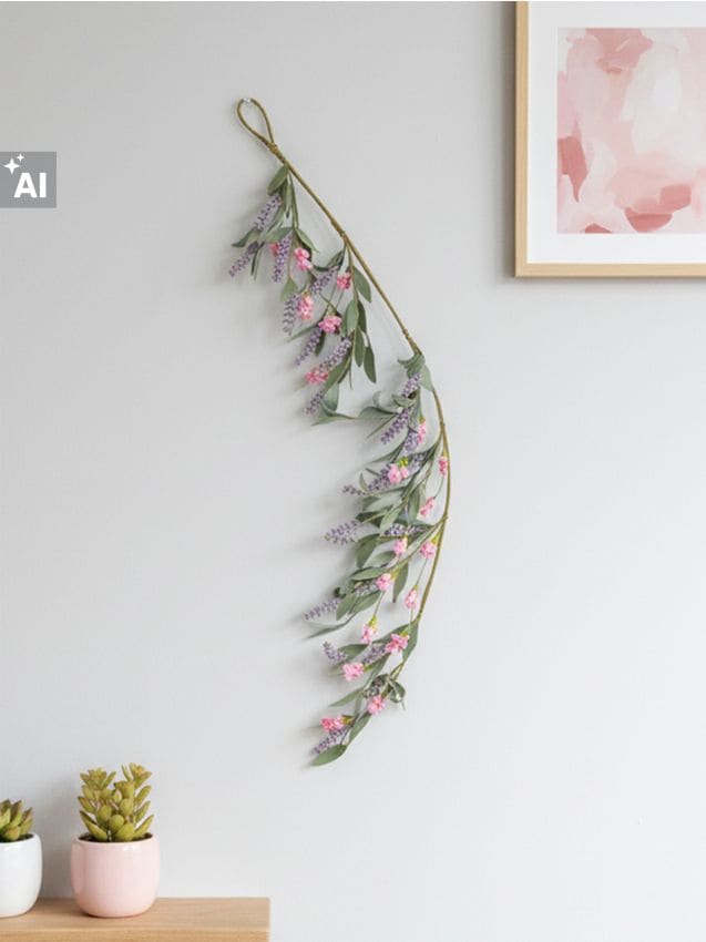 Sinsay - Decorațiune de perete de Paște cu ramuri și flori - lavand