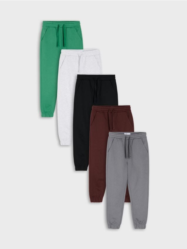 Sinsay - Set de 5 perechi de pantaloni sport jogger - gri-închis