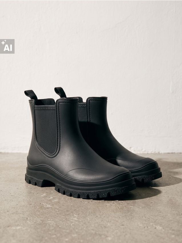 Sinsay - Cizme de cauciuc negre chelsea - negru