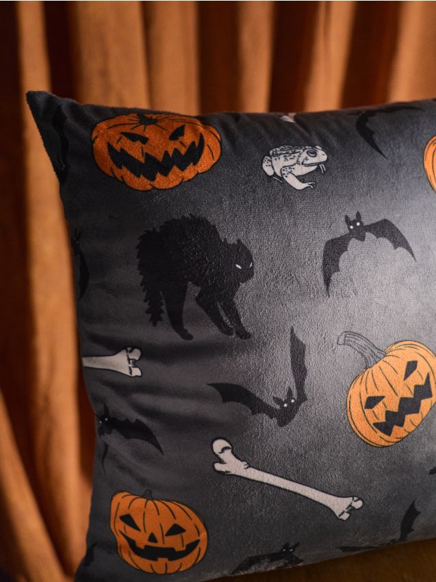 Sinsay - Față de pernă cu tematică Halloween - gri-închis